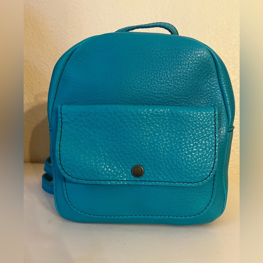 Portland Leather Teal Blue Small Leather Backpack